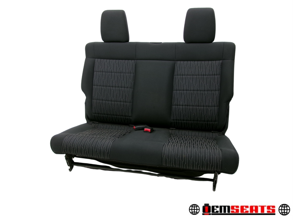 2007 - 2018 Jeep Wrangler Seats OEM Black Cloth 2 Door JK Rear Seat #1403 | Picture # 1 | OEM Seats