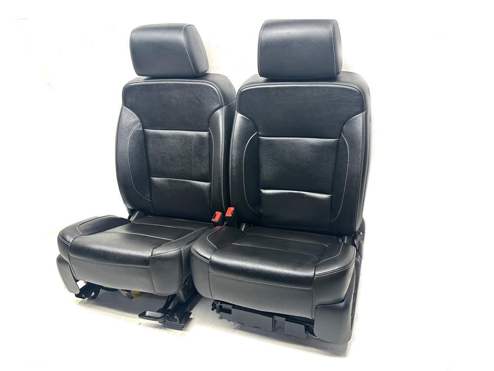 2014 - 2019 GMC Sierra Chevy Silverado Front Seats, Black Leather LT Power #1090 | Picture # 1 | OEM Seats