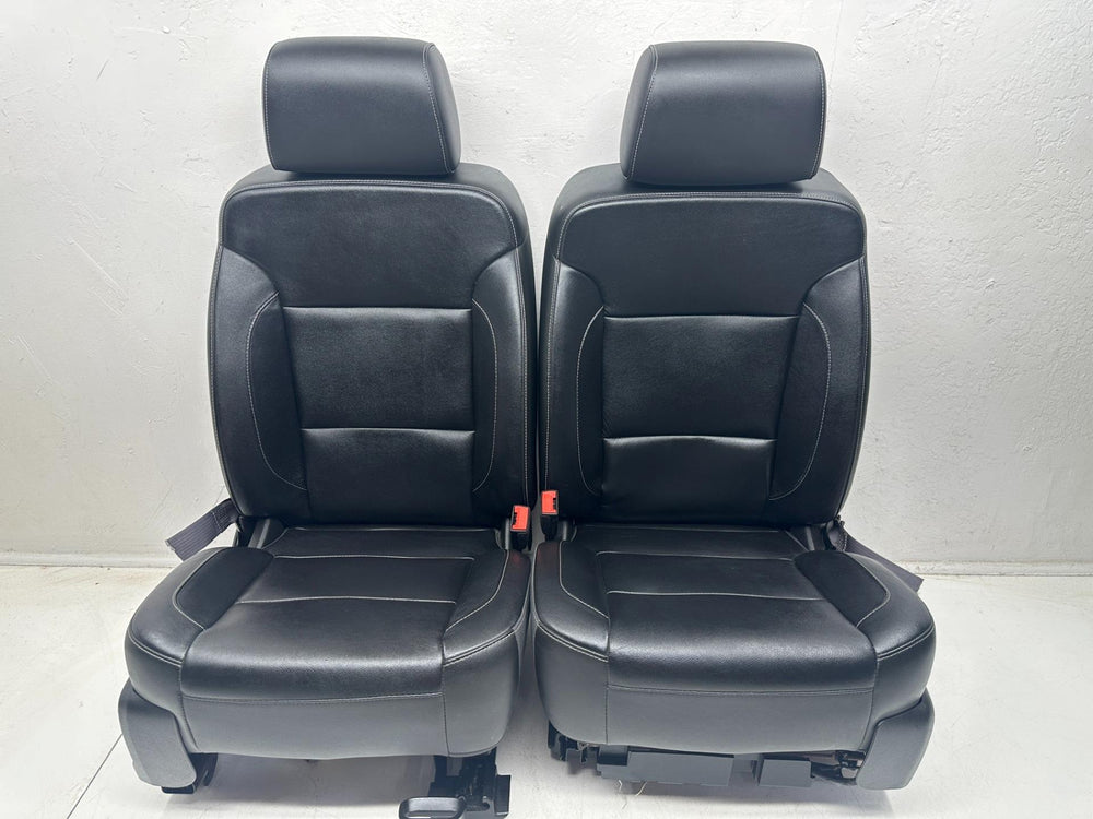 2014 - 2019 GMC Sierra Chevy Silverado Front Seats, Black Leather LT Power #1090 | Picture # 17 | OEM Seats