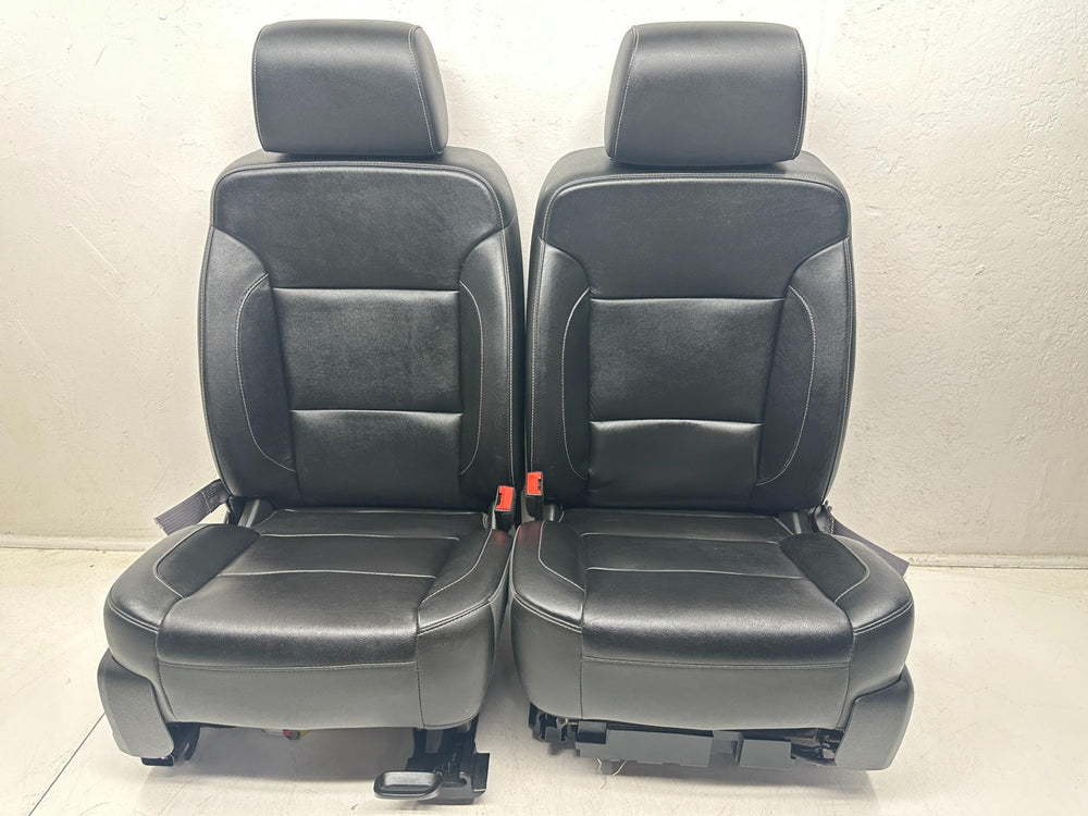 2014 - 2019 GMC Sierra Chevy Silverado Front Seats, Black Leather LT Power #1090 | Picture # 18 | OEM Seats