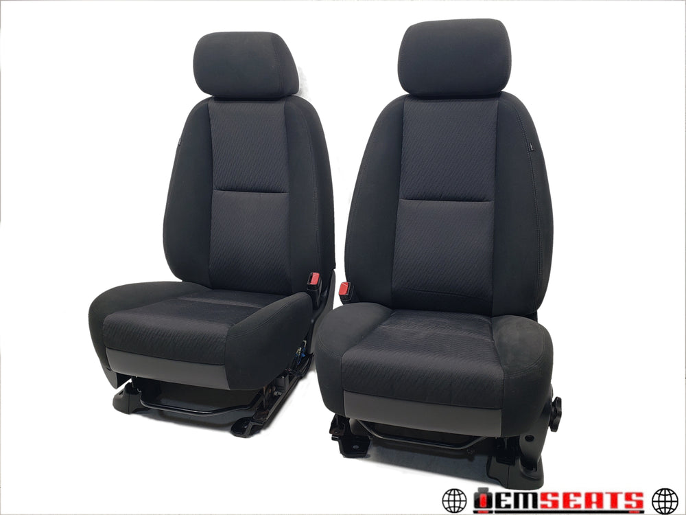 2007 - 2013 GMC Sierra Chevy Silverado Seats, Black Cloth Powered #1297 | Picture # 1 | OEM Seats