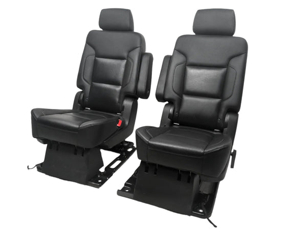 2015 - 2020 Chevy GMC Yukon Suburban 2nd Row Bucket Seats, Black Leather #1329