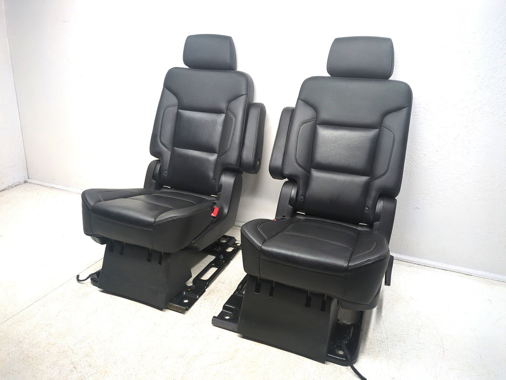 2015 - 2020 Chevy GMC Yukon Suburban 2nd Row Bucket Seats, Black Leather #1329 | Picture # 4 | OEM Seats