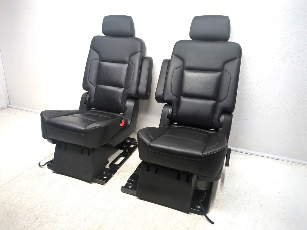 2015 - 2020 Chevy GMC Yukon Suburban 2nd Row Bucket Seats, Black Leather #1329 | Picture # 5 | OEM Seats
