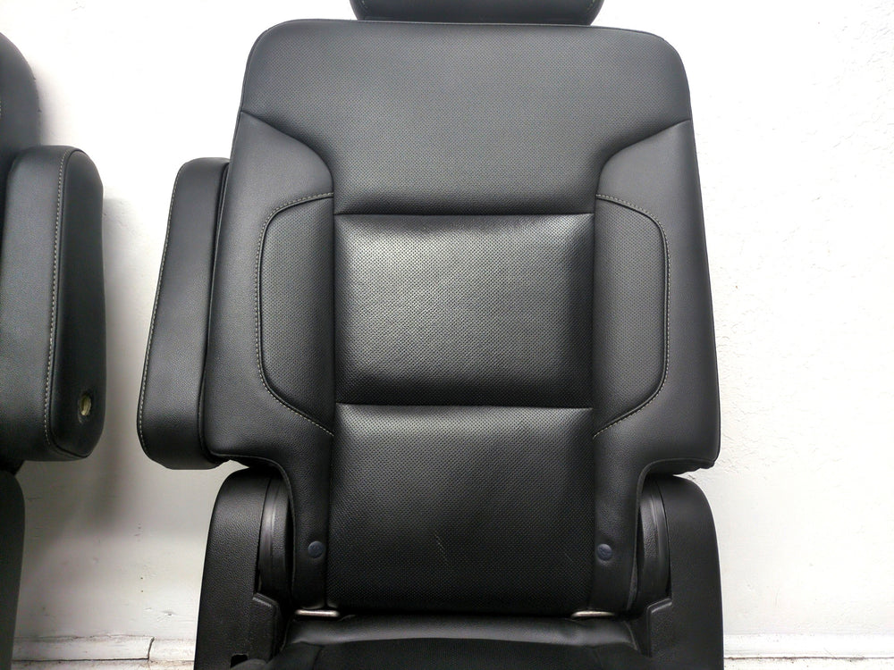 2015 - 2020 Chevy GMC Yukon Suburban 2nd Row Bucket Seats, Black Leather #1329 | Picture # 10 | OEM Seats