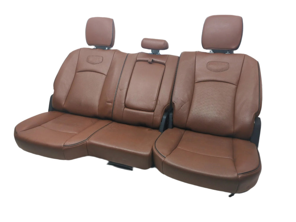 2009 - 2018 Dodge Ram Rear Seat, Brown Leather Laramie Longhorn, Crew Cab #1492 | Picture # 1 | OEM Seats