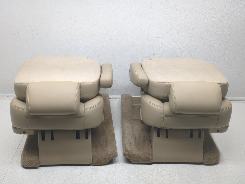 2007 - 2014 Chevy Suburban Yukon XL Rear Bucket Seats, Tan Leather, #1826 | Picture # 12 | OEM Seats