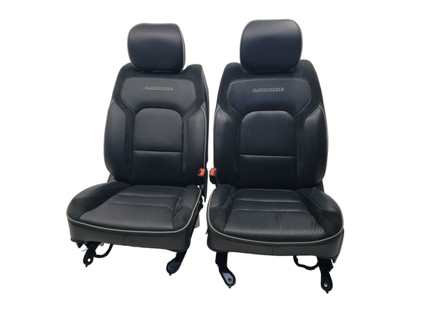 2019 - 2024 Dodge Ram Laramie Front Seats, Black Leather Suede.