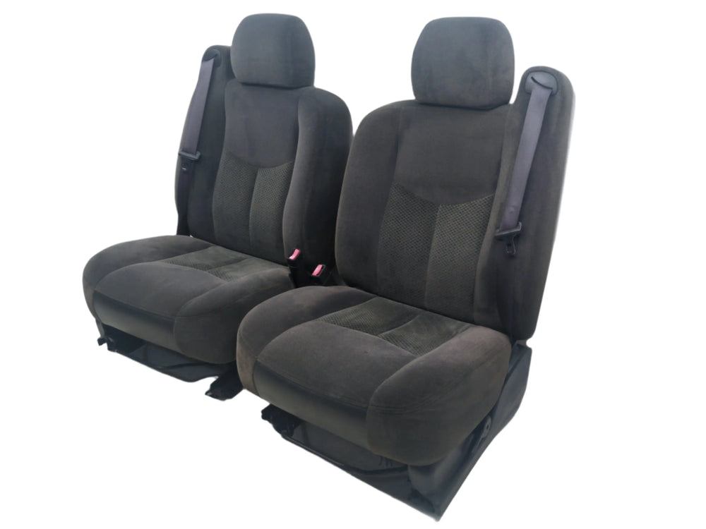 Soillar Dark Gray Front Middle Seat Cover For 1999-2006 Chevy Silverado / GMC Sierra WT
