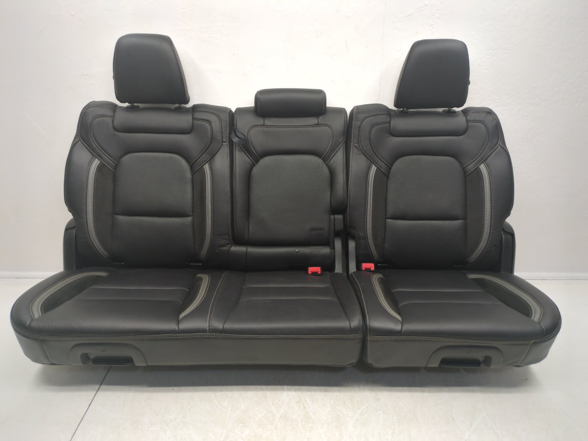 BACK SEAT ROMEOS - パンク 2019 - 2024 Dodge Ram TRX Rear Seats, Black & Gray, Leather Suede