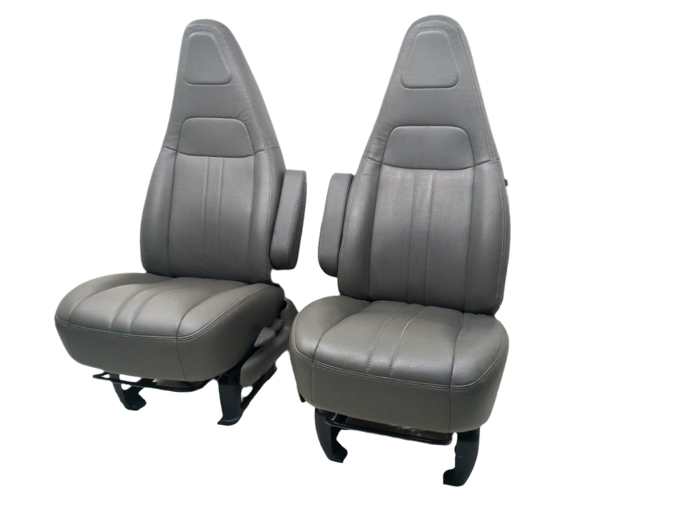 1997 - 2024 Chevy Express GMC Savana Van Seats, Gray Vinyl, Manual w/ SRS #1648 | Picture # 1 | OEM Seats
