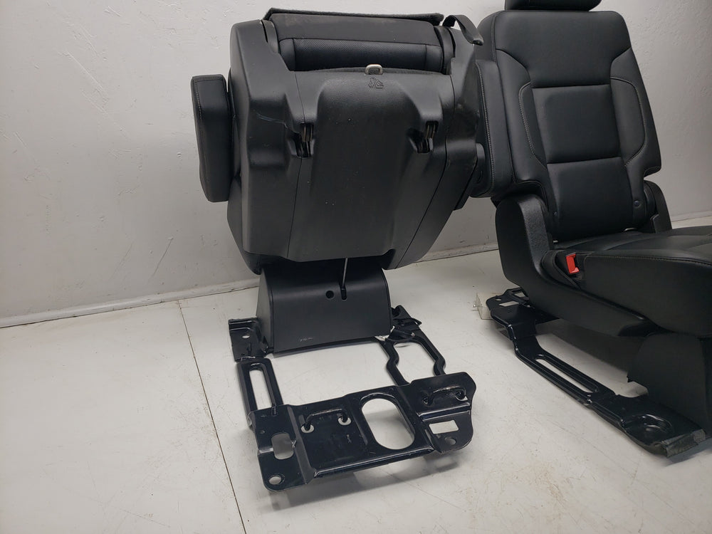 2015 - 2020 Chevy Tahoe GMC Yukon Second Row Bucket Seats, Black Leather #1063 | Picture # 9 | OEM Seats