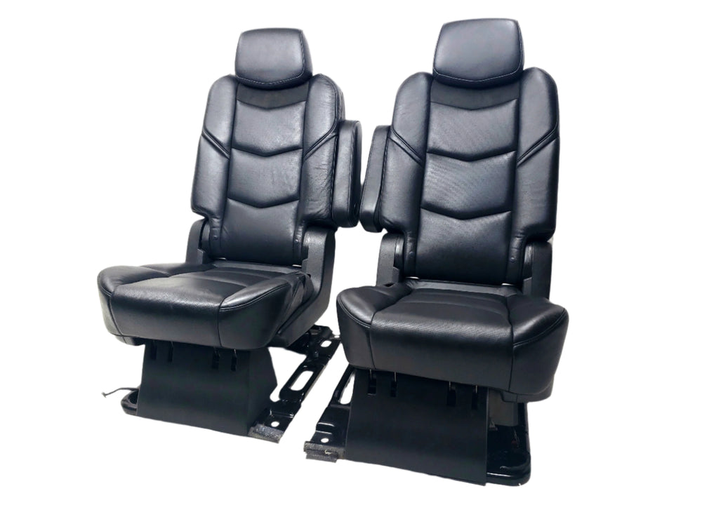 2015 - 2020 Cadillac Escalade ESV Second Row Bucket Seats, Black Leather #1081 | Picture # 1 | OEM Seats