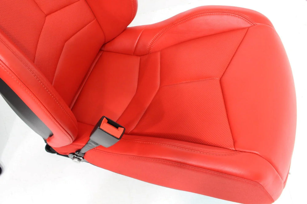 C8 Corvette Seats GT1, 2020-2025 Chevy Red Leather, Powered Heated #901 | Picture # 9 | OEM Seats