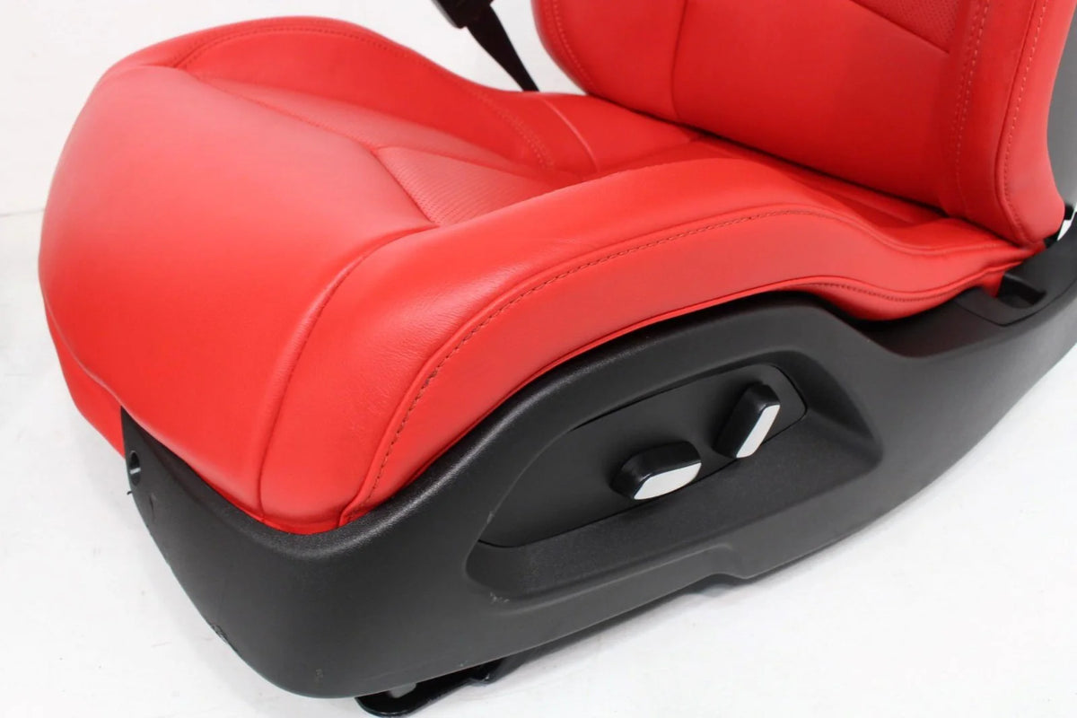 C8 Corvette Seats GT1, 2020-2025 Chevy Red Leather, Powered Heated