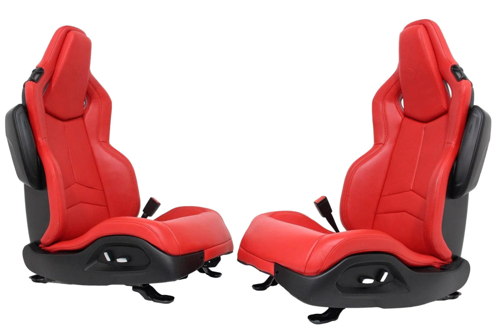C8 Corvette Seats GT1, 2020-2025 Chevy Red Leather, Powered Heated #901 | Picture # 17 | OEM Seats