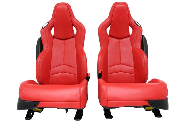 2020-2025 C8 Corvette Seats GT1,  Red Leather 