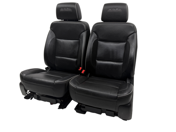 Chevy Silverado High Country Seats, 2014-2019 OEM Black Leather #3022