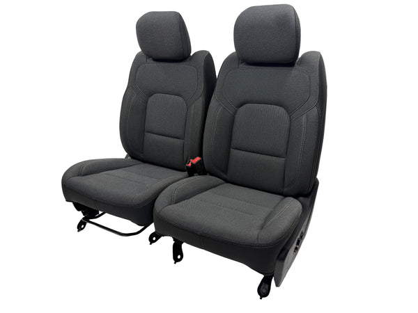 2019 - 2025 Ram Seats 1500 DT OEM Premium black Cloth Powered.