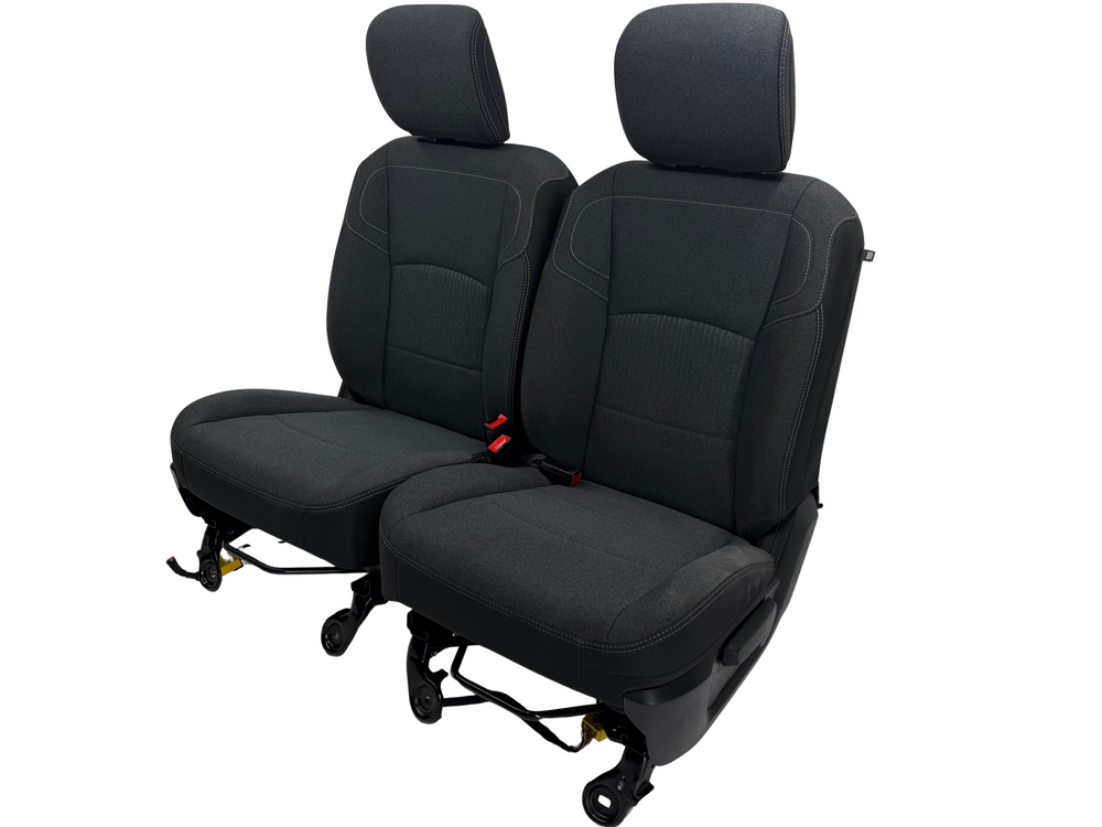 Ram Front Replacement Seats 2019-2025, Black Cloth Powered HD. #3046 | Picture # 1 | OEM Seats