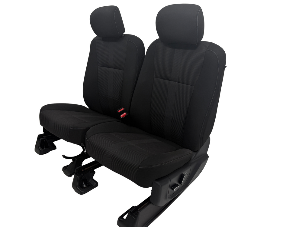 Ford F150 F250 F350 Seats 2015-2023 Powered, Black Cloth #3088 | Picture # 1 | OEM Seats