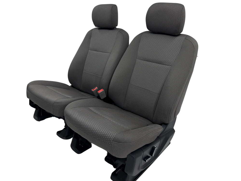 Ford F150 F250 F350 Seats, 2015-2023 Powered Gray Cloth #3089 | Picture # 1 | OEM Seats