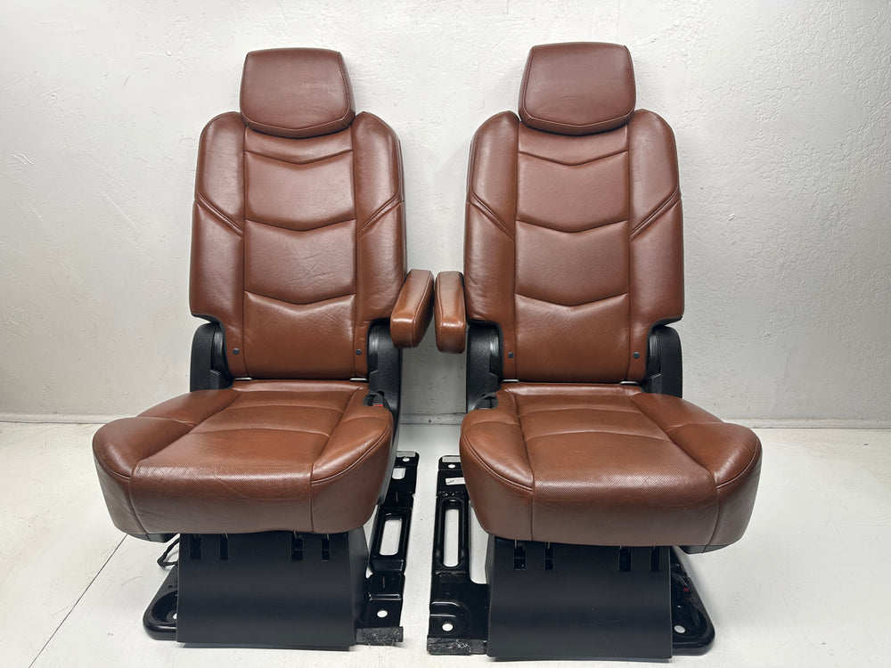 Cadillac Escalade ESV Bucket Seats, 2015 - 2020 Second Row, Brown Leather #1088 | Picture # 3 | OEM Seats