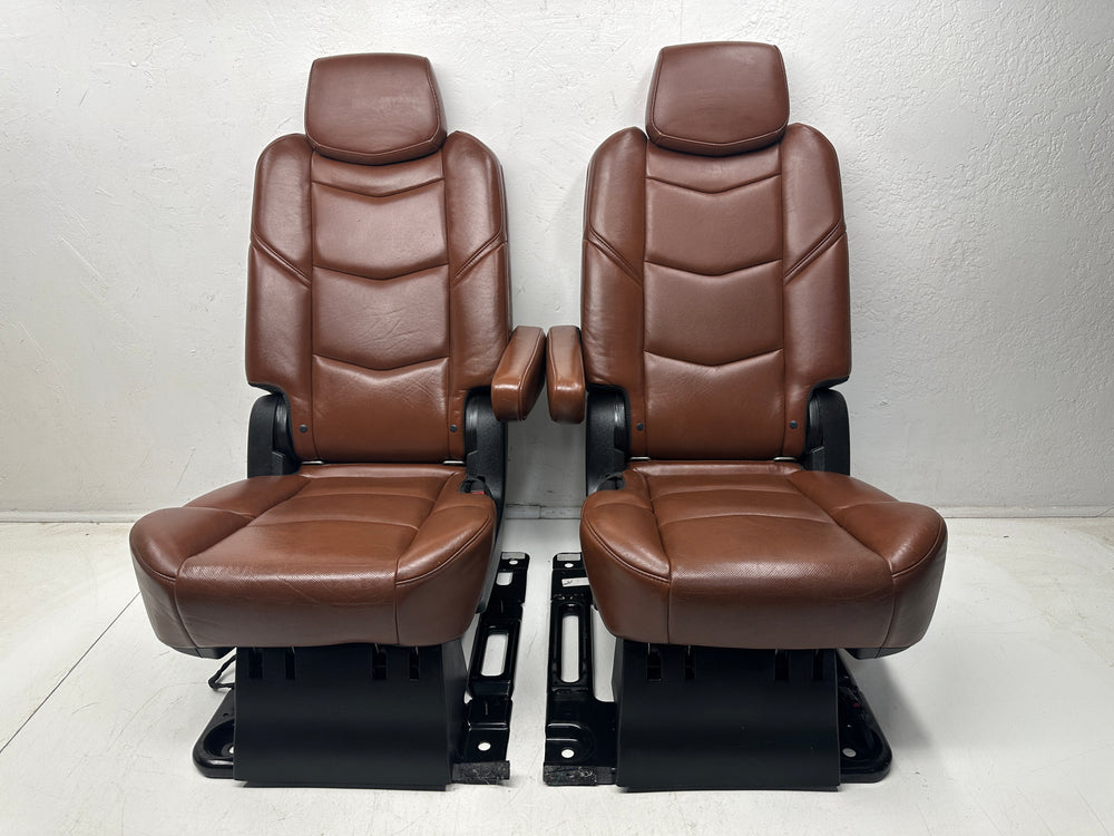 Cadillac Escalade ESV Bucket Seats, 2015 - 2020 Second Row, Brown Leather #1088 | Picture # 4 | OEM Seats