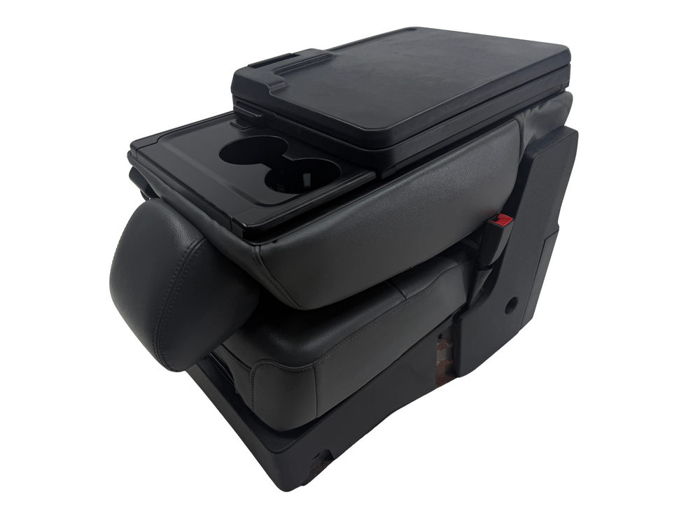 Ford Work Surface Jump Seat | F150 F250 F350, Black Leather #4026 | Picture # 1 | OEM Seats