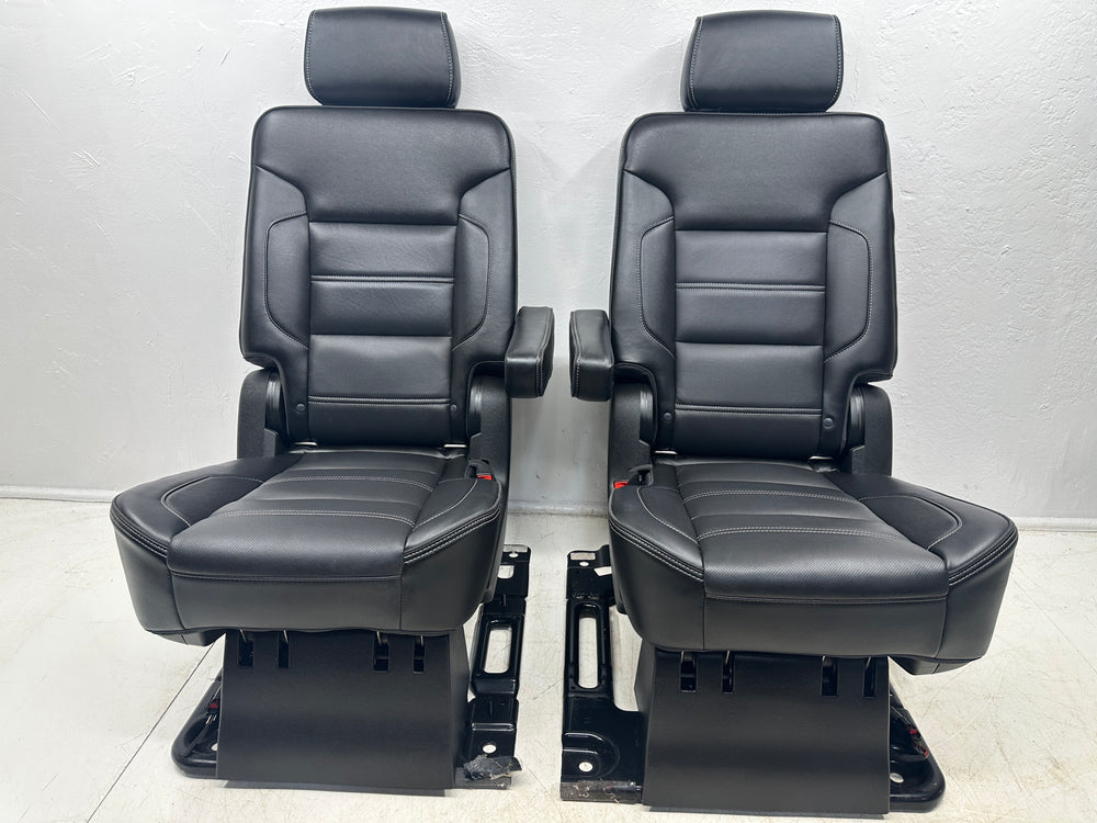 GMC Yukon XL 2nd Row Bucket Seats, 2015-2020 Black Leather #3021 | Picture # 3 | OEM Seats