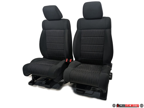 2013 - 2018 Jeep Wrangler Seats, Black Cloth, 2 Door JK w/ Easy Access #1349