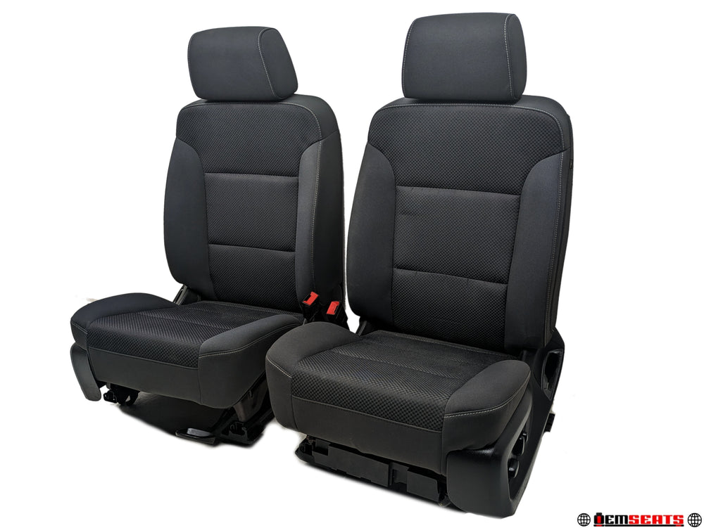 2014 - 2019 GMC Sierra Chevy Silverado Seats, Black Cloth, Powered Driver #1348 | Picture # 1 | OEM Seats