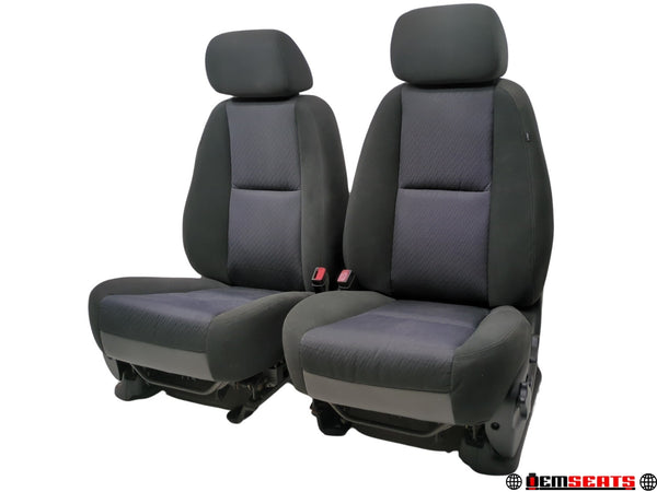 2007 - 2013 GMC Sierra Chevy Silverado Seats, Black Cloth Powered #1250