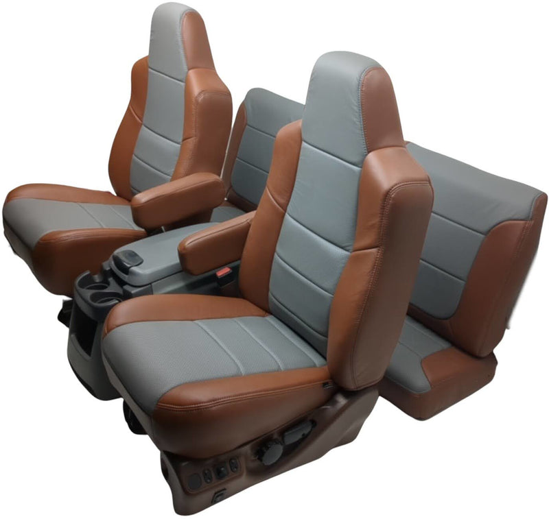 Custom 2-tone Gray & Brown Super Duty Seats