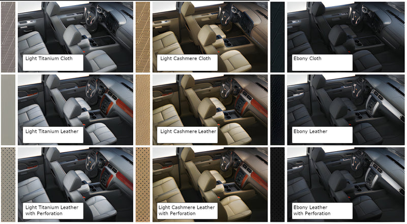 07-14 GM Seat Materials and colors for Trucks & SUVs