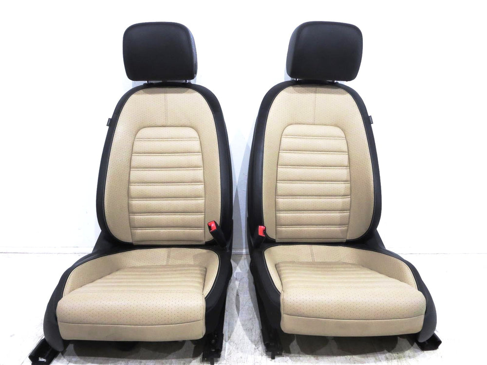 2008 - 2016 VW CC Leatherette Front Seats Beige Black #0122k | Picture # 1 | OEM Seats
