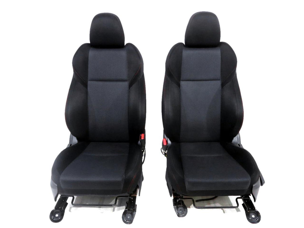 2015 - 2019 Subaru WRX Sport Cloth Black Front Seats with Red Stitching #7354i | Picture # 13 | OEM Seats