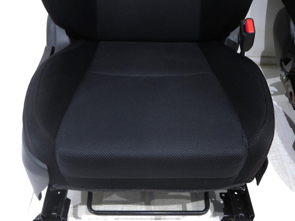 2015 - 2019 Subaru WRX Sport Cloth Black Front Seats with Red Stitching #7354i | Picture # 3 | OEM Seats