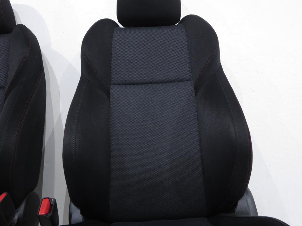 2015 - 2019 Subaru WRX Sport Cloth Black Front Seats with Red Stitching #7354i | Picture # 6 | OEM Seats