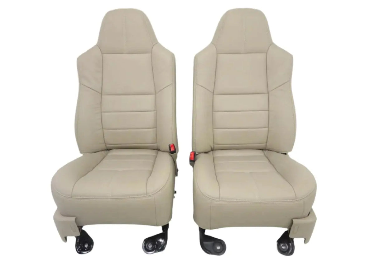 2008 - 2010 Ford Super Duty F350 F250 Seats Camel Leather Custom #0008