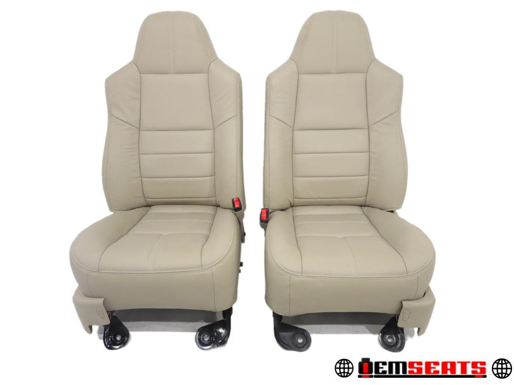 2008 - 2010 Ford Super Duty F350 F250 Seats Camel Leather Custom #0008 | Picture # 1 | OEM Seats