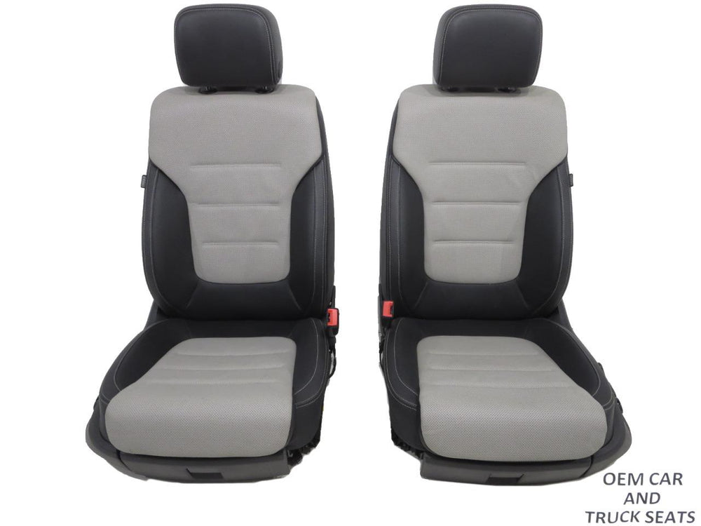 2011 - 2018 Volkswagen Touareg Front Seats Off-Black w/ Light Grey Inserts #6794i | Picture # 1 | OEM Seats