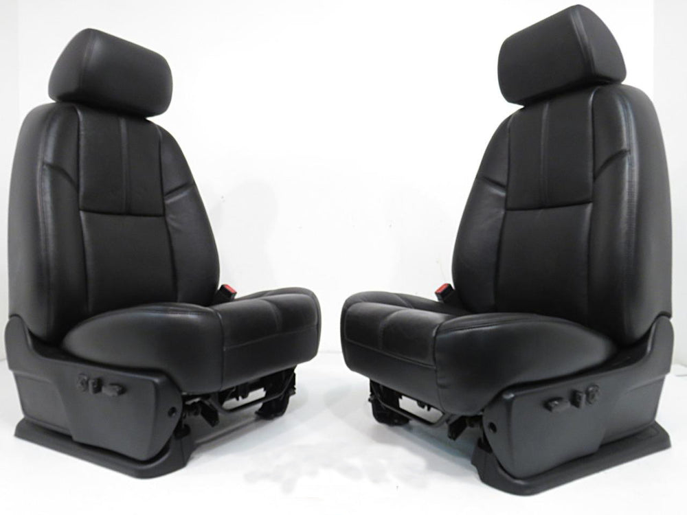 Chevy Silverado Tahoe Suburban GMC Sierra Yukon Black Leather Front Seats 2007 2008 2009 2010 2011 2012 2013 2014 ' | Picture # 1 | OEM Seats
