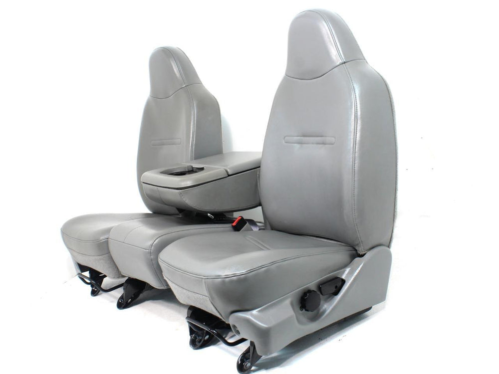 Ford Super Duty Grey Vinyl Work Front & Center Seats 1999 - 2007 | Picture # 1 | OEM Seats