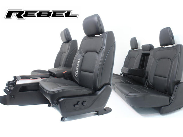 2019 - 2021 Dodge Ram Rebel Seats with Console Black Leather #6412