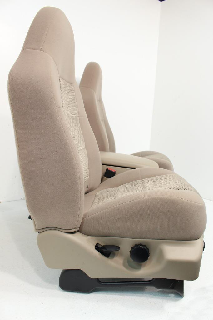 Ford F150 F-150 Tan Cloth Bucket Seats & Console 1997 - 2003 | Picture # 3 | OEM Seats