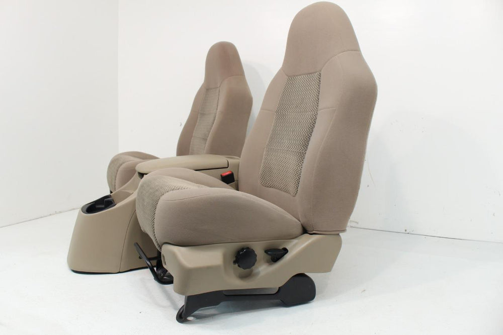 Ford F150 F-150 Tan Cloth Bucket Seats & Console 1997 - 2003 | Picture # 18 | OEM Seats