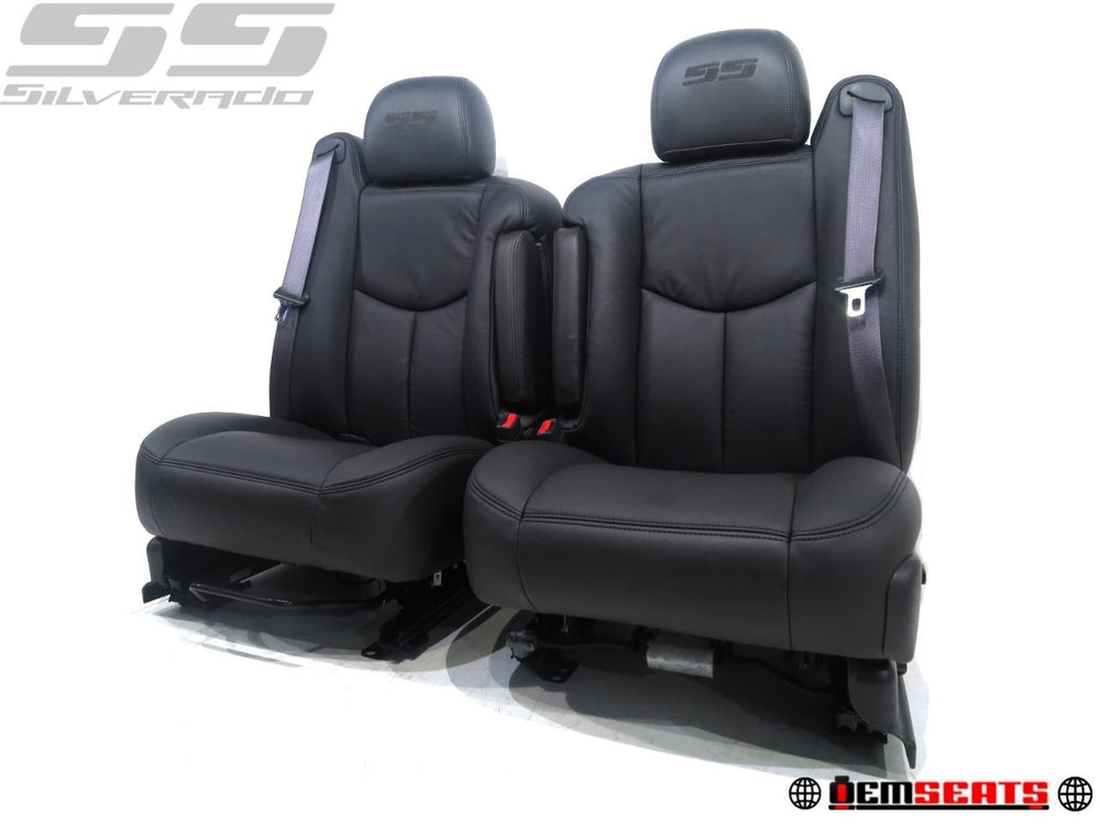2003 - 2006 Chevy Silverado SS Seats Dark Gray Leather #283i | Picture # 1 | OEM Seats