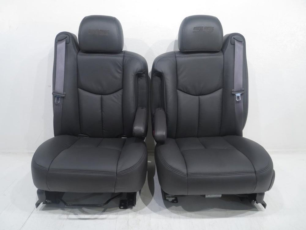 2003 - 2006 Chevy Silverado SS Seats Dark Gray Leather #283i | Picture # 3 | OEM Seats