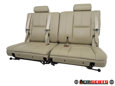 2007 - 2014 GM Tahoe Yukon Suburban 3rd Row Tan Leather Seats #304i | Picture # 1 | OEM Seats